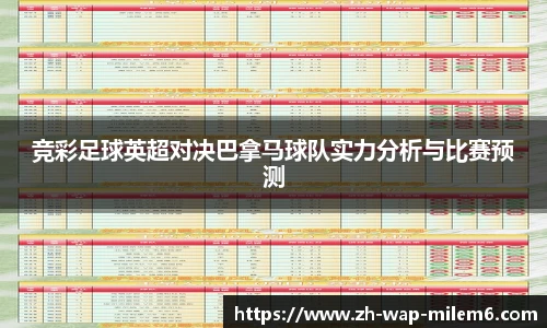竞彩足球英超对决巴拿马球队实力分析与比赛预测