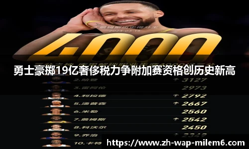 勇士豪掷19亿奢侈税力争附加赛资格创历史新高